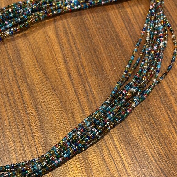 22" Bead Necklace, Long Necklace, Multi strands Necklace, Colorful Beaded - Picture 10 of 10